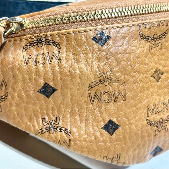 MCM Fursten Visetos Small Belt Bag In Cognac - Picture 5 of 10